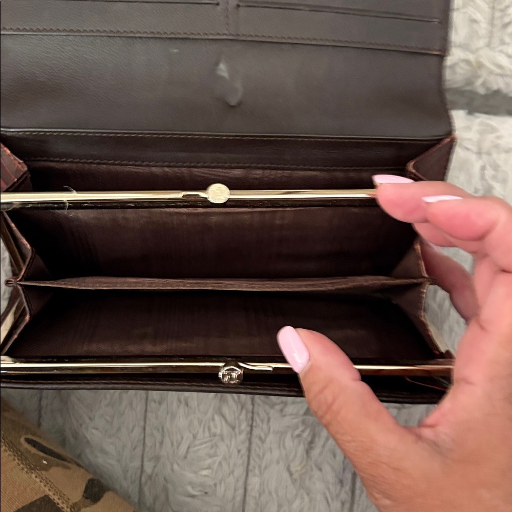 Celine Chocolate and Tan Monogram Wallet - Picture 5 of 9